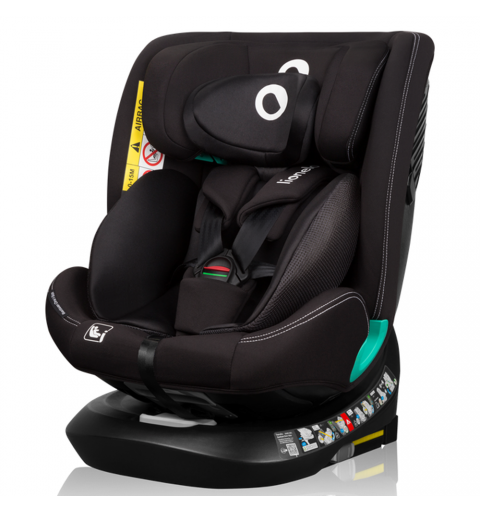 Lionelo Bastiaan one i-Size - obrotowy fotelik samochodowy 0-36 kg | Black Carbon